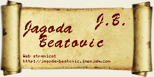 Jagoda Beatović vizit kartica